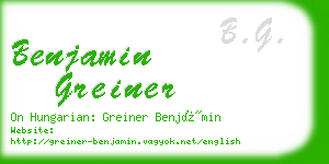benjamin greiner business card